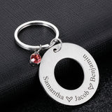 Personalized Name Constellation Stone Family Keyring Jewelry