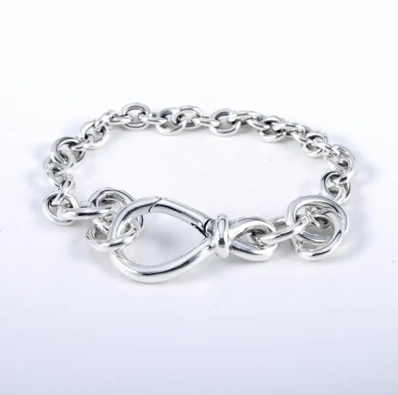 925 Sterling Silver Knot Bracelet Pan Bracelet DIY European Beads