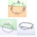 925 Sterling Silver Pan Bracelet Women's Beadwork DIY Bracelet