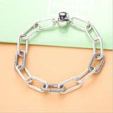 925 Sterling Silver Pan Bracelet Women's Beadwork DIY Bracelet