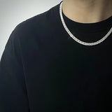 925 Silver Geometric Chain Necklace 6MM