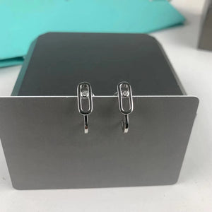925 Silver Earrings - Symmetrical Zircon Ornaments
