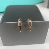 925 Silver Earrings - Symmetrical Zircon Ornaments
