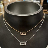 S925 Silver Diamond Pendant Necklace - Mobile Diamond. Holiday