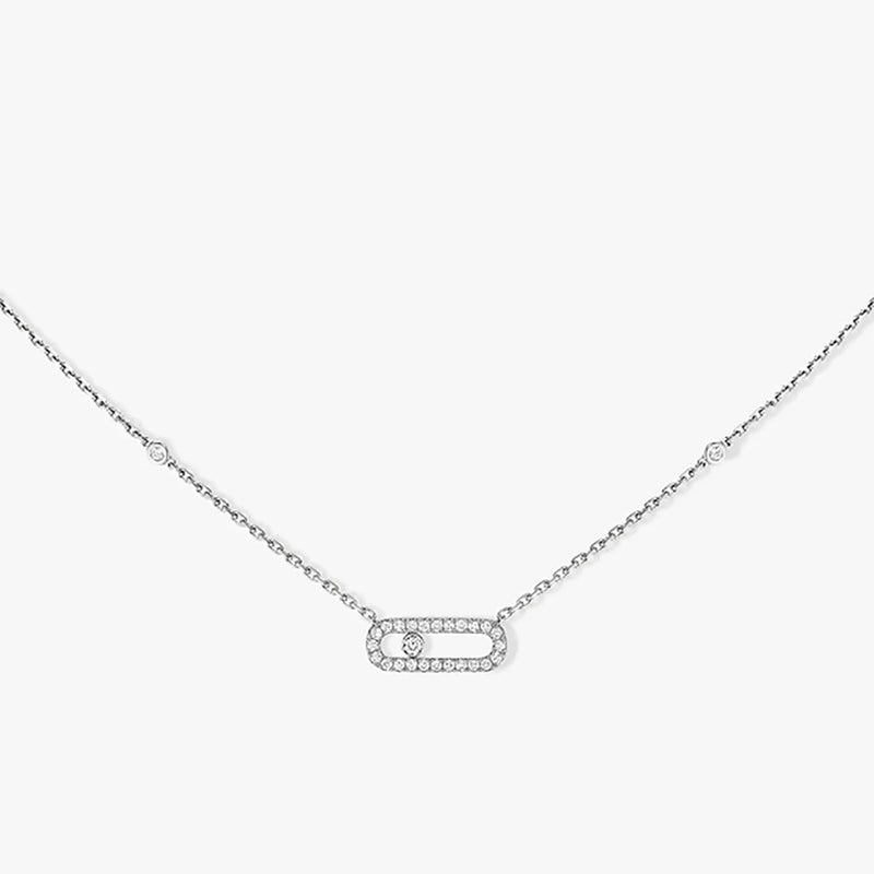 S925 Silver Diamond Pendant Necklace - Mobile Diamond. Holiday