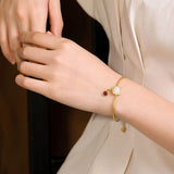 Hetian Chalcedony Red Tourmaline Fox Bracelet Chinese Palace Jewelry