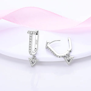925 Silver Glitter Arrow Earrings - High-Grade Jewelry
