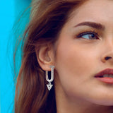 925 Silver Glitter Arrow Earrings - High-Grade Jewelry