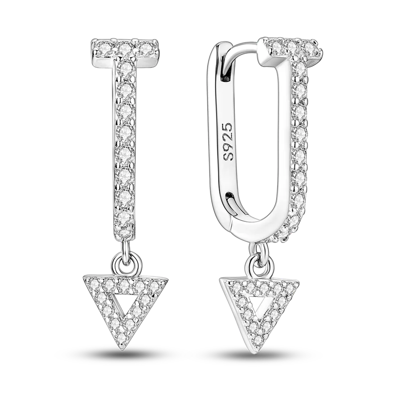 925 Silver Glitter Arrow Earrings - High-Grade Jewelry