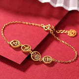 Ancient Craftsmanship Joy Peace Hetian Jade Bracelet Silver Jewelry