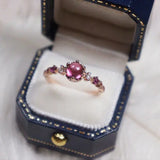 Diamond-Studded Garnet Egg-Shape Ring Charm