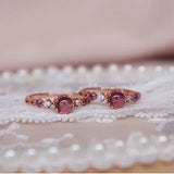 Diamond-Studded Garnet Egg-Shape Ring Charm