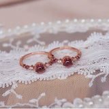 Diamond-Studded Garnet Egg-Shape Ring Charm