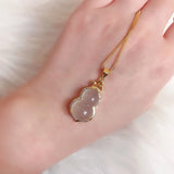 Chalcedony Gourd Pendant Necklace Charm Silver Jewelry