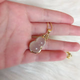 Chalcedony Gourd Pendant Necklace Charm Silver Jewelry