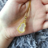 Chalcedony Gourd Pendant Necklace Charm Silver Jewelry