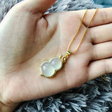 Chalcedony Gourd Pendant Necklace Charm Silver Jewelry