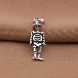 925 Silver Dangle Skull Charm for European Charm Bracelets