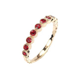 Inlaid Ruby Rose Ladies Ring Opening Silver Jewelry