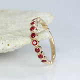 Inlaid Ruby Rose Ladies Ring Opening Silver Jewelry
