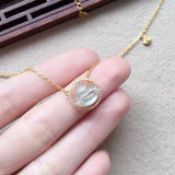 Chalcedony Diamond Pendant Fresh Charm Silver Jewelry