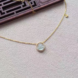 Chalcedony Diamond Pendant Fresh Charm Silver Jewelry