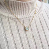 Chalcedony Diamond Pendant Fresh Charm Silver Jewelry