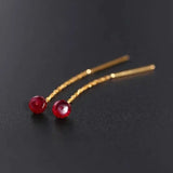 Ruby Rose Earrings Chinese Retro Silver Jewelry