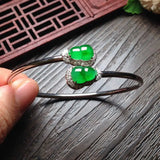 Natural Chalcedony Diamond Gourd Bracelet Charm Silver Jewelry