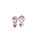 Chalcedony Diamond Egg Earrings Charm Silver Jewelry