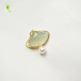 Chalcedony Scalloped Pendant in Silver - Ice Fresh Women's