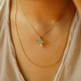 Chalcedony Scalloped Pendant in Silver - Ice Fresh Women's