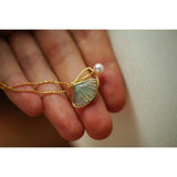Chalcedony Scalloped Pendant: Natural Ice, Fresh & Charming Silver Jewelry