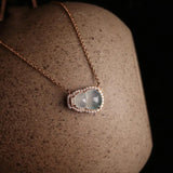 Ice Flower Chalcedony Diamond Gourd Pendant Necklace Retro Charm Female Jewelry