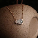 Ice Flower Chalcedony Diamond Gourd Pendant Necklace Retro Charm Female Jewelry