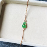 Natural Ice Seed Chalcedony Diamond Green Gourd Bracelet Silver Jewelry