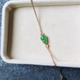 Natural Ice Seed Chalcedony Diamond Green Gourd Bracelet Silver Jewelry