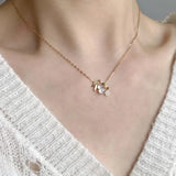 Natural Ice Chalcedony Bamboo Leaf Gourd Pendant Necklace Charm