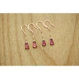 Pink Diamond-Studded Gourd Stud Earrings - Women's Silver Jewelry