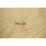 Pink Diamond-Studded Gourd Stud Earrings - Women's Silver Jewelry