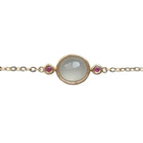 Silver Inlaid Ice Waxy Chalcedony Bracelet Charm