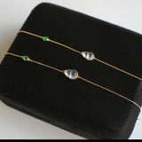 Silver Inlaid Ice Chalcedony Gourd Bracelet