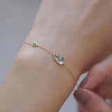Silver Inlaid Ice Chalcedony Gourd Bracelet