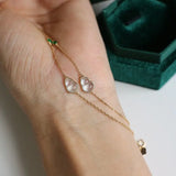 Silver Inlaid Ice Chalcedony Gourd Bracelet