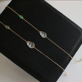 Silver Inlaid Ice Chalcedony Gourd Bracelet