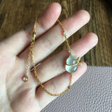Silver Inlaid Ice Glass Chalcedony Gourd Bracelet Charm