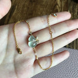 Silver Inlaid Ice Glass Chalcedony Gourd Bracelet Charm