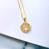 Vintage Silver Inlaid Chalcedony Gourd Pendant Necklace