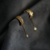 Zircon Starry Japanese Light Long Earrings Charm Silver Ladies Jewelry