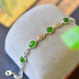 Vintage Chinese Hetian Jade Cloud Bracelet for Women